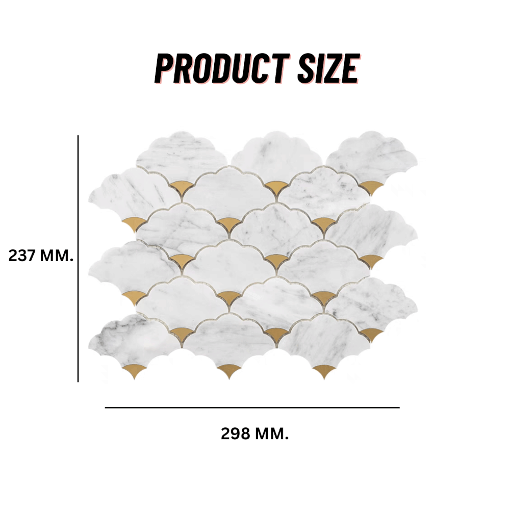 โมเสคหินอ่อน TIMELESS TILES รุ่น LUCKY CLOUD 23.7X29.8 ซม. สี CARRARA WHITE_1
